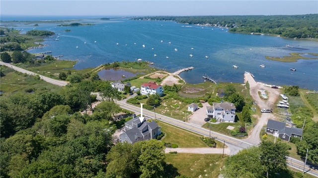 170 W Beach Rd, Charlestown, RI 02813 - aerial overview of property's location with a large body of water
