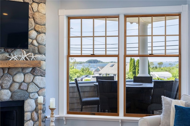 170 W Beach Rd, Charlestown, RI 02813 - detailed view of a stone fireplace