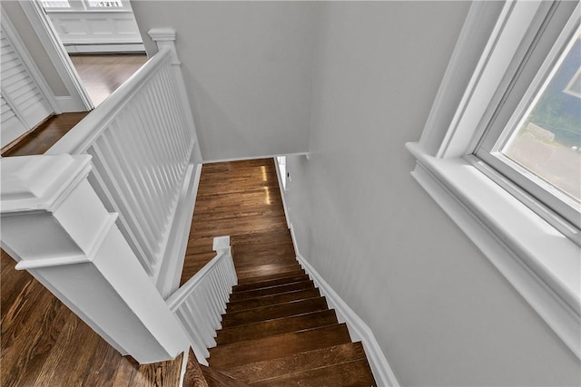 201 Bellman Ave, Warwick, RI 02889 - staircase with a baseboard radiator and wood finished floors