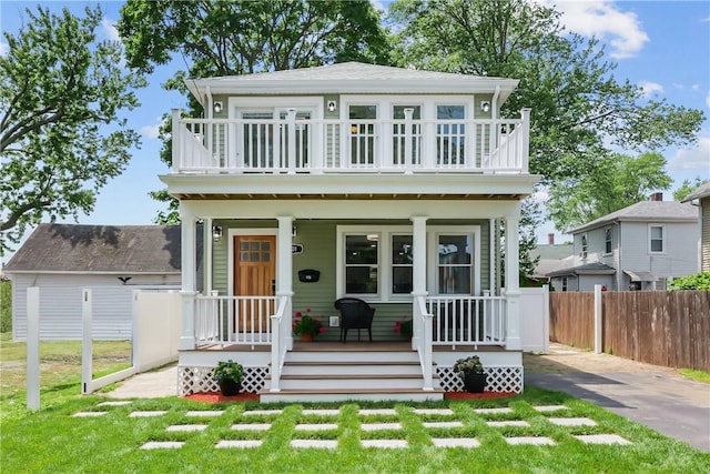 201 Bellman Ave, Warwick, RI 02889 - view of front of home with a porch and a balcony