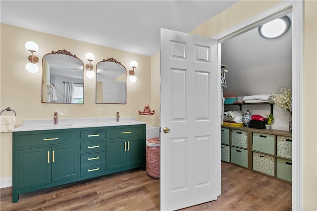 93 E Main Rd, Portsmouth, RI 02871 - full bathroom with wood finished floors and double vanity