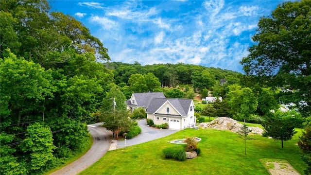 583 Highland Rd, Tiverton, RI 02878 - view from above of property with a heavily wooded area