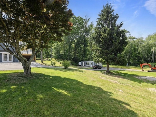 96 Ashaway Rd, Westerly, RI 02891 - view of green lawn featuring an outbuilding and french doors