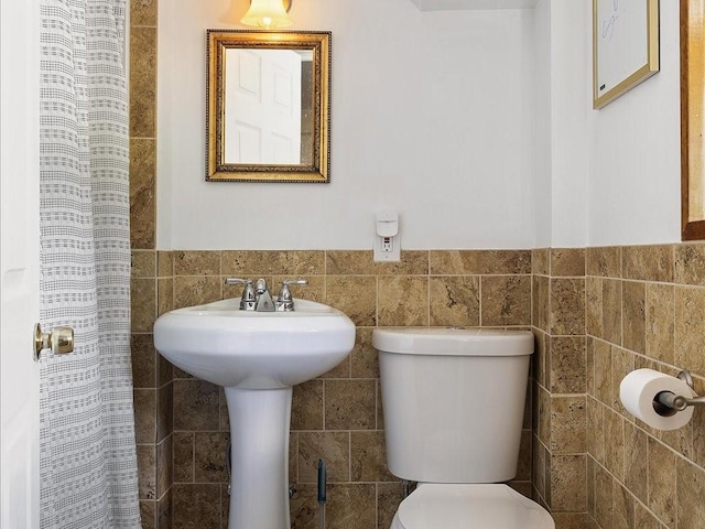 96 Ashaway Rd, Westerly, RI 02891 - full bath featuring tile walls and a wainscoted wall