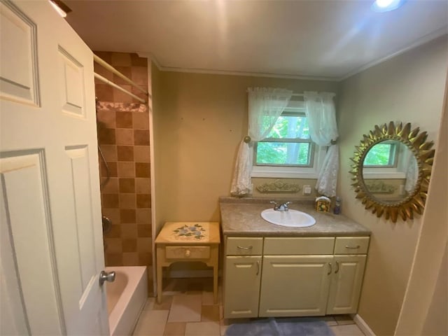 163 Reynolds Ave, Warwick, RI 02889 - full bath with vanity, shower / bathtub combination, and ornamental molding