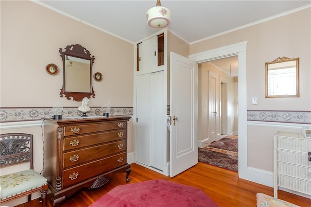 65 Lyndhurst Ave, Providence, RI 02908 - bedroom with wood finished floors and ornamental molding