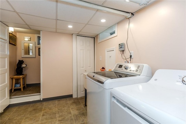 65 Lyndhurst Ave, Providence, RI 02908 - laundry area featuring independent washer and dryer and recessed lighting