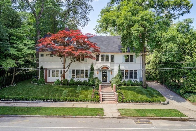 290 Blackstone Blvd, Providence, RI 02906 - view of front of house with a front lawn and french doors