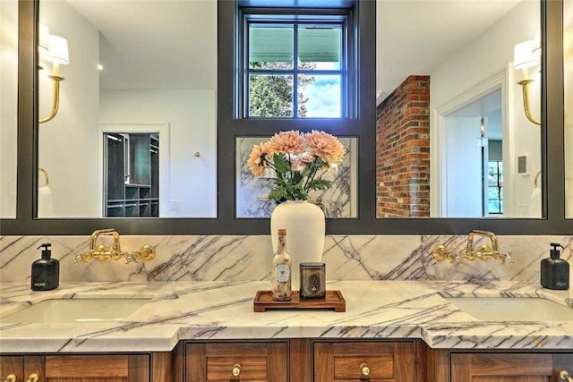 290 Blackstone Blvd, Providence, RI 02906 - bathroom featuring double vanity and tasteful backsplash