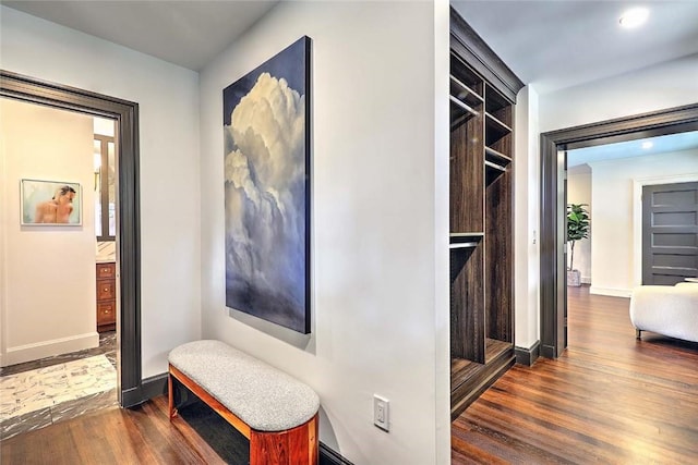 290 Blackstone Blvd, Providence, RI 02906 - corridor featuring dark wood-style flooring and recessed lighting