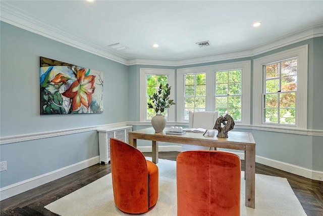 290 Blackstone Blvd, Providence, RI 02906 - office with crown molding, recessed lighting, and wood finished floors