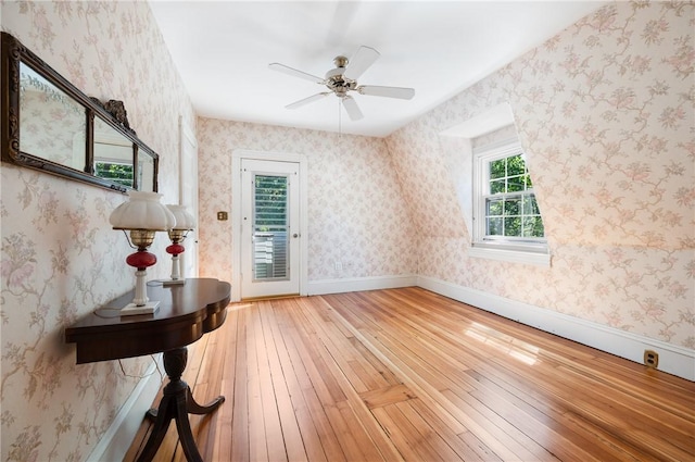 355 Scott Rd, Cumberland, RI 02864 - foyer with hardwood / wood-style floors and ceiling fan