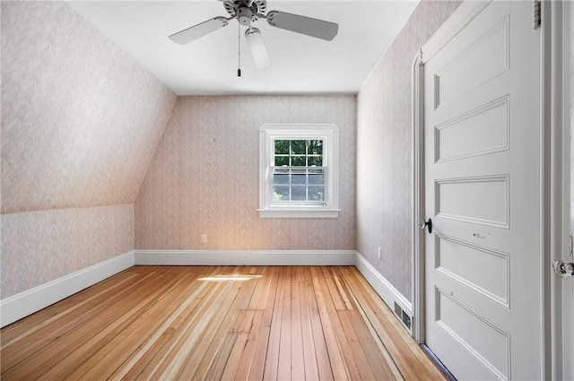 355 Scott Rd, Cumberland, RI 02864 - bonus room with light wood-type flooring, wallpapered walls, and a ceiling fan