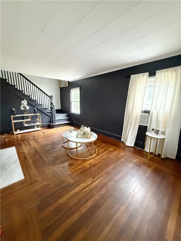 26 Westmore St, Providence, RI 02910 - living room featuring stairs