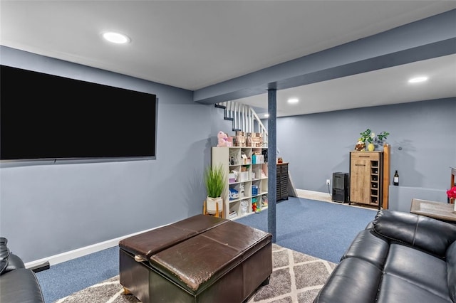 32 Spencer Rd, Smithfield, RI 02828 - living area featuring carpet and recessed lighting