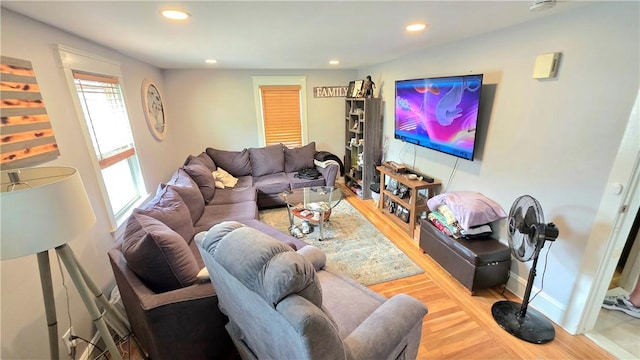 61 Terrace Ave, Pawtucket, RI 02860 - living area featuring wood finished floors and recessed lighting