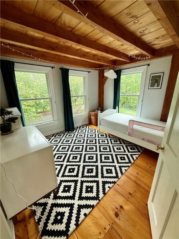 40 Charlotte Ave, North Kingstown, RI 02874 - bedroom featuring a wooden ceiling with exposed beams