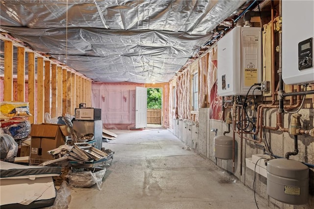 43 Amsterdam St, Providence, RI 02909 - miscellaneous room with tankless water heater and water heater