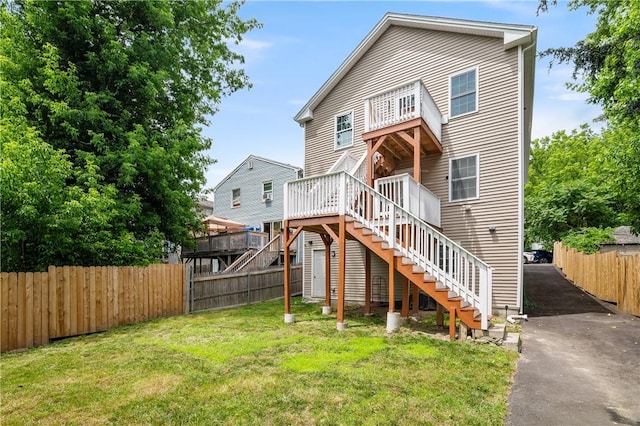 43 Amsterdam St, Providence, RI 02909 - back of house with stairway and a wooden deck