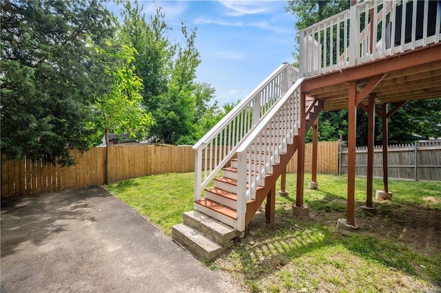 43 Amsterdam St, Providence, RI 02909 - fenced backyard with stairs and a wooden deck