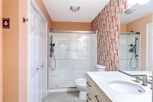 2 School St Unit 334, Lincoln, RI 02802 - bathroom with a shower stall, vanity, and tile patterned flooring