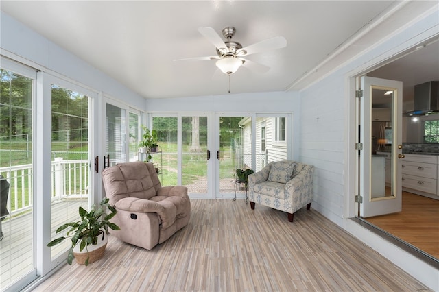 15 Bestwick Trl, Coventry, RI 02816 - sunroom / solarium featuring ceiling fan and wood finished floors