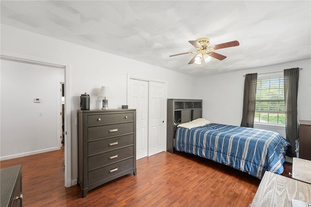 15 Bestwick Trl, Coventry, RI 02816 - bedroom featuring dark wood-style floors, a closet, and a ceiling fan