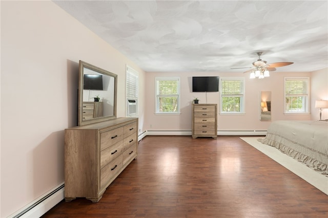 15 Bestwick Trl, Coventry, RI 02816 - bedroom featuring a baseboard heating unit, multiple windows, and dark wood-type flooring