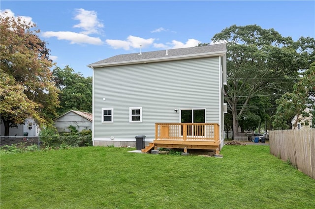 156 Potter St, Cranston, RI 02910 - rear view of house with a wooden deck