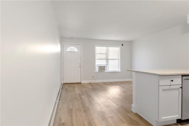 20 Hurdis St Unit 6, North Providence, RI 02904 - foyer with baseboard heating, light wood-type flooring, and cooling unit