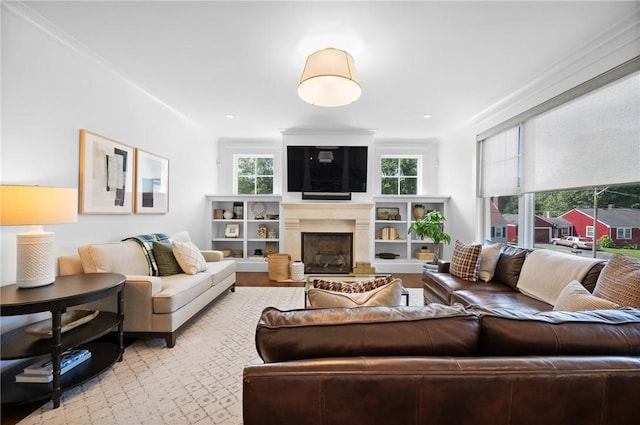 96 Evergreen St, Cumberland, RI 02864 - living room with healthy amount of natural light and a fireplace