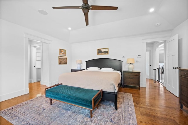 96 Evergreen St, Cumberland, RI 02864 - bedroom featuring wood finished floors, recessed lighting, and ceiling fan