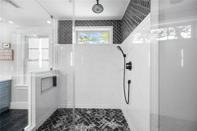 96 Evergreen St, Cumberland, RI 02864 - bathroom with a stall shower and vanity