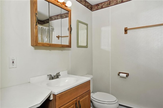 107 Pottersville Rd, Little Compton, RI 02837 - bathroom featuring baseboard heating, vanity, and a shower with curtain