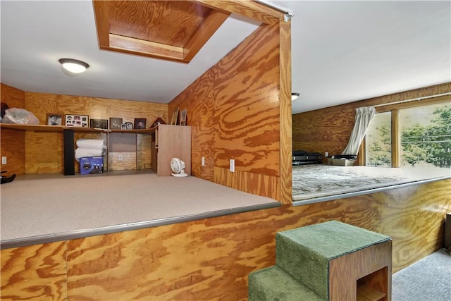 107 Pottersville Rd, Little Compton, RI 02837 - interior space with carpet floors and wooden walls