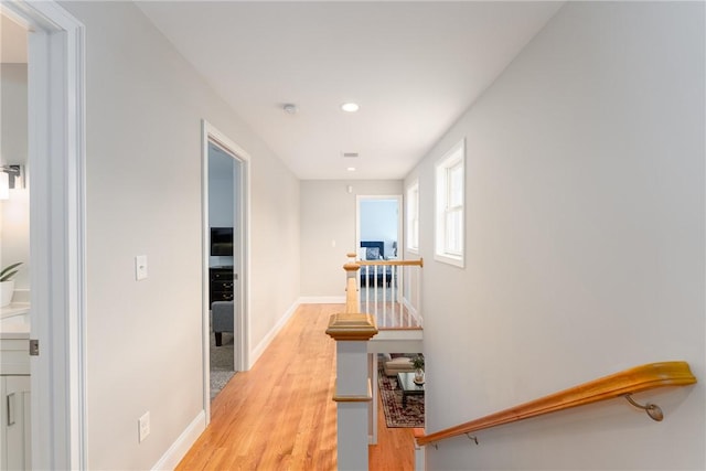 64 Knight View Dr, West Greenwich, RI 02817 - hall featuring light wood finished floors and recessed lighting