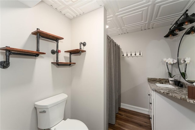 64 Knight View Dr, West Greenwich, RI 02817 - full bath with vanity, wood finished floors, and curtained shower