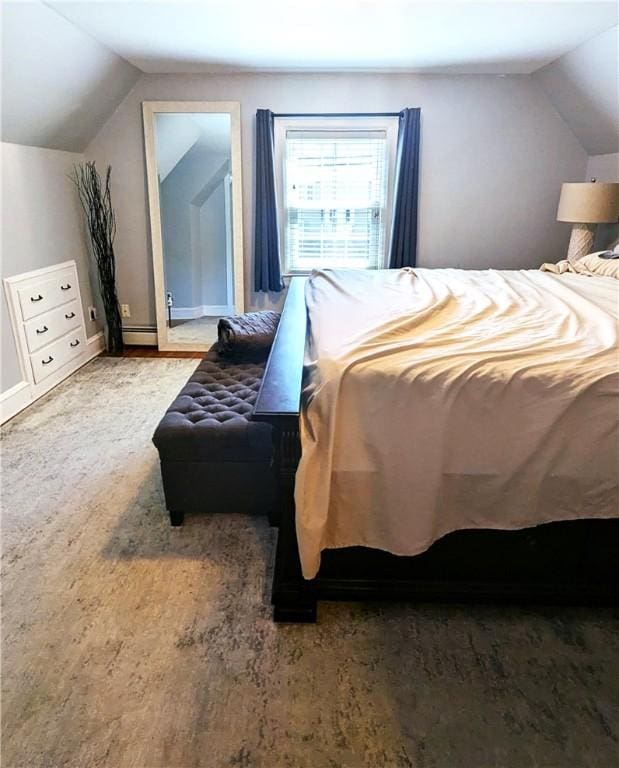 125 Roger Williams, East Providence, RI 02916 - bedroom featuring lofted ceiling and a baseboard heating unit