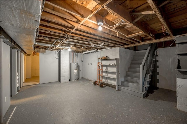 12 Leddy Rd, Cumberland, RI 02864 - unfinished basement featuring electric water heater and stairway