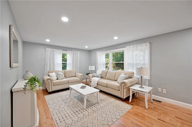 12 Leddy Rd, Cumberland, RI 02864 - living room featuring plenty of natural light, light wood-type flooring, and recessed lighting