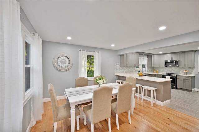 12 Leddy Rd, Cumberland, RI 02864 - dining area featuring recessed lighting and light wood-style flooring