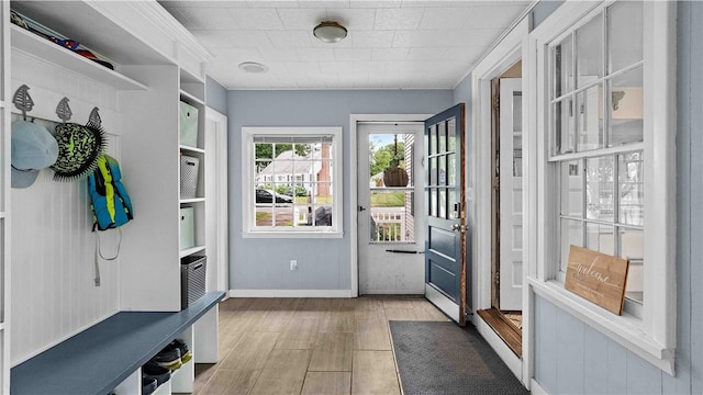 74 Algonquin Rd, East Providence, RI 02916 - mudroom with wood finished floors and baseboards