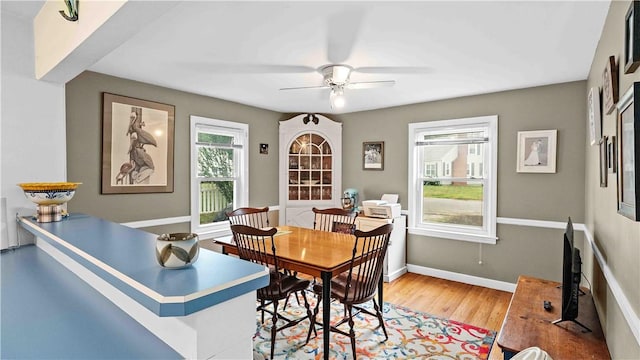 74 Algonquin Rd, East Providence, RI 02916 - dining room featuring a ceiling fan and light wood finished floors