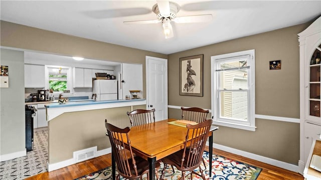 74 Algonquin Rd, East Providence, RI 02916 - dining area featuring ceiling fan and wood finished floors