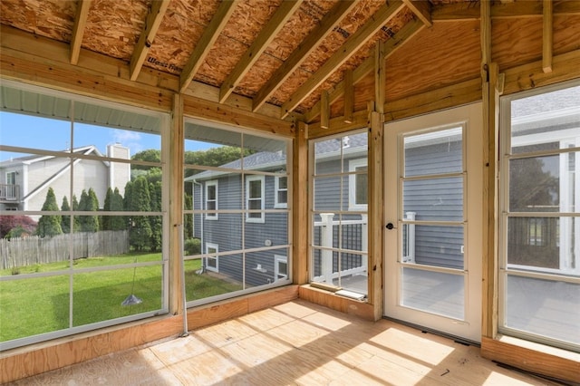 151 Mohawk Trl, Cranston, RI 02921 - unfurnished sunroom with lofted ceiling