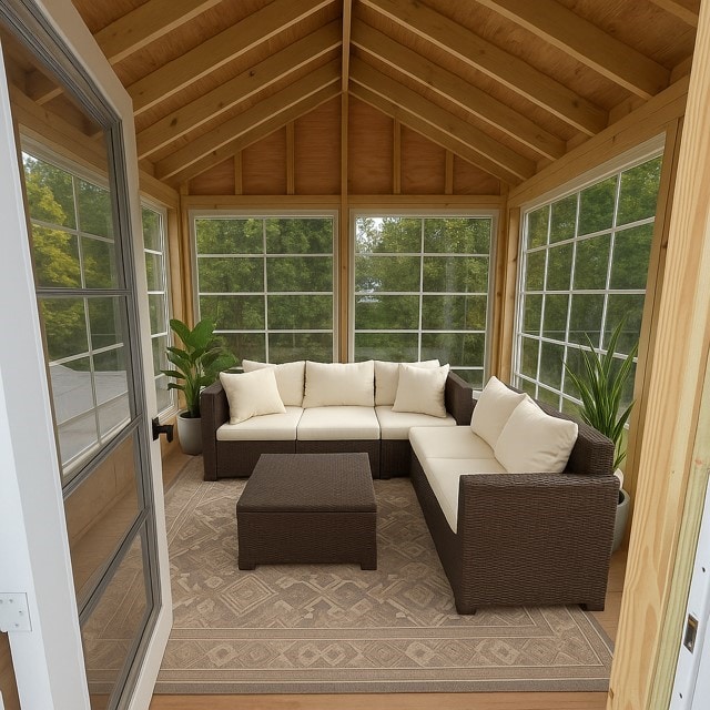 151 Mohawk Trl, Cranston, RI 02921 - sunroom featuring plenty of natural light and wood ceiling