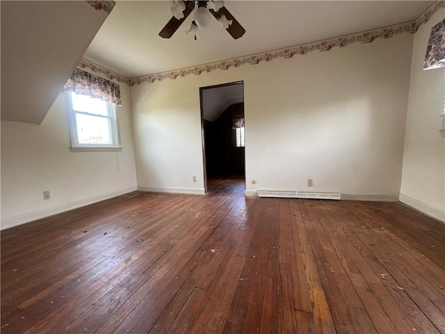 16 Winthrop St, Cranston, RI 02910 - spare room with hardwood / wood-style floors, a ceiling fan, and baseboard heating
