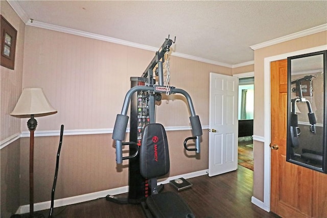 27 Louise Dr, Tiverton, RI 02878 - workout room featuring wood finished floors and crown molding