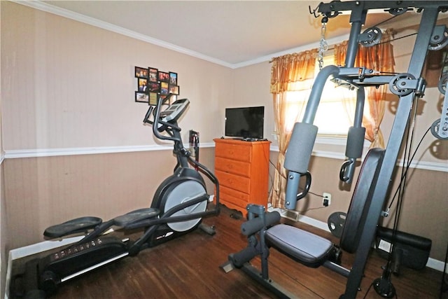 27 Louise Dr, Tiverton, RI 02878 - exercise room with wood finished floors and crown molding