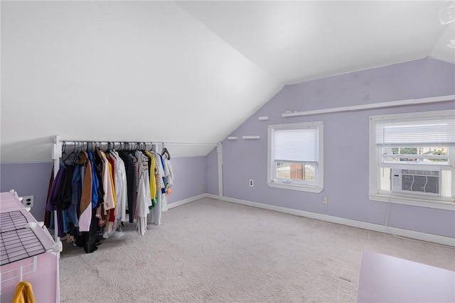 40 W Cole St, Pawtucket, RI 02861 - spacious closet featuring vaulted ceiling, light colored carpet, and cooling unit